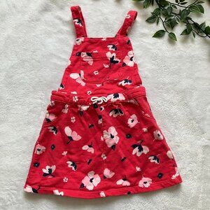 Carter's Toddler Baby Cross Back Layering Dress 24M | Pink Floral Casual GUC